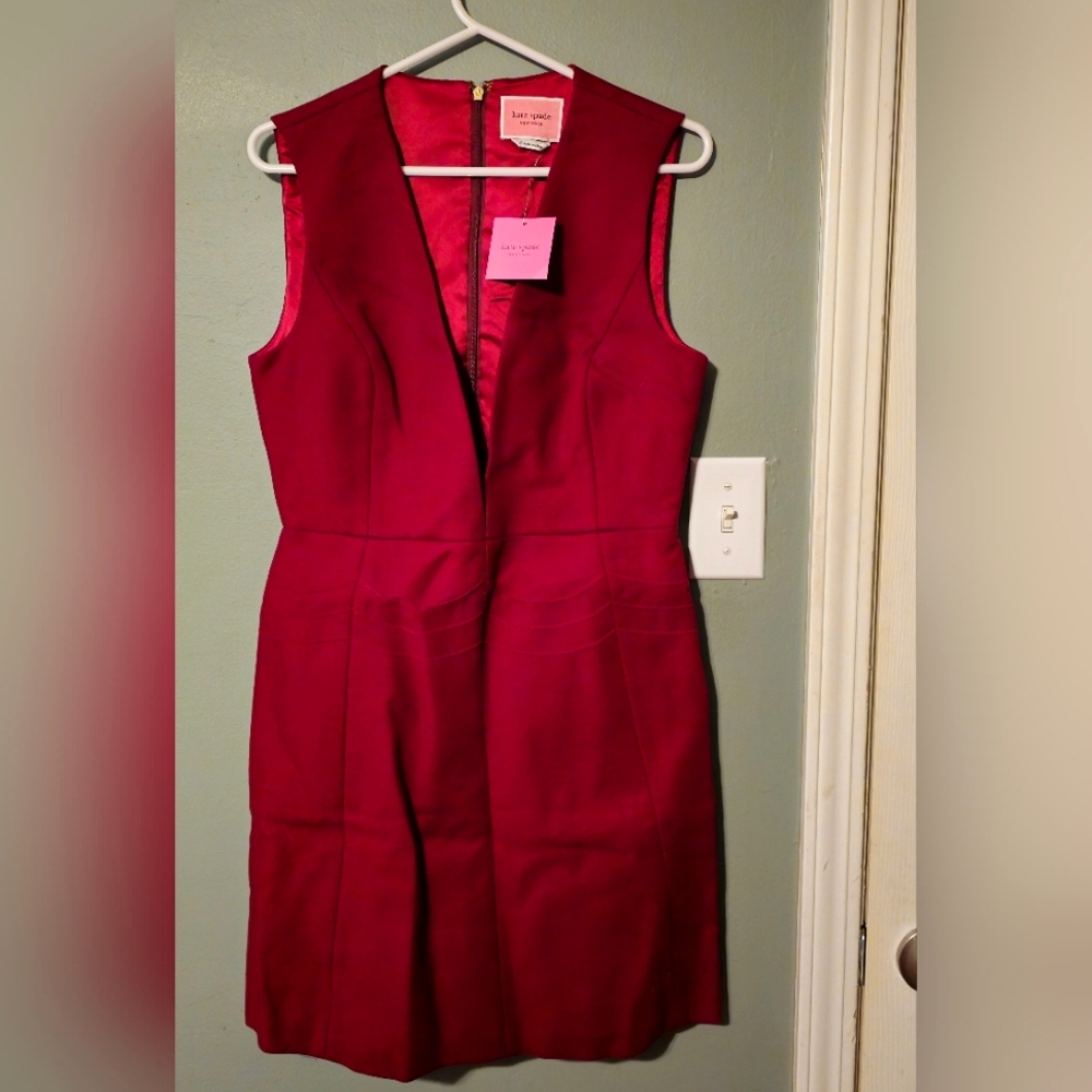 Kate Spade Scallop Twill Dress in Rubarb Jam - Size 6